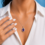Mini Amethyst Halo Pendant